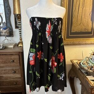 Aloha Hut Hawaii Mini Dress/ Skirt Hula One Size Smocked Waist Resortwear